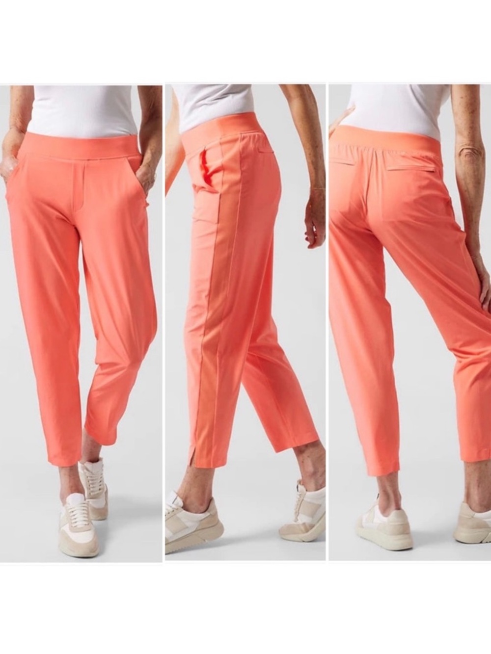 Athleta Brooklyn Sunset Glow Orange Ankle Pants EUC Sz. 16
